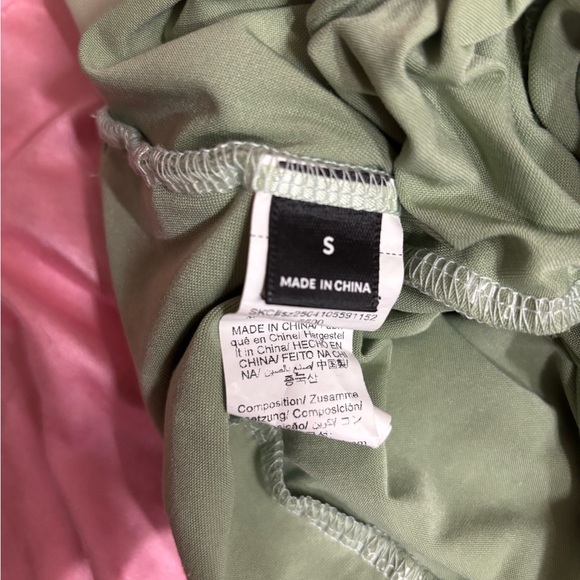 Sage Green Ruffled Ruched Skirt - Picture 3 of 3